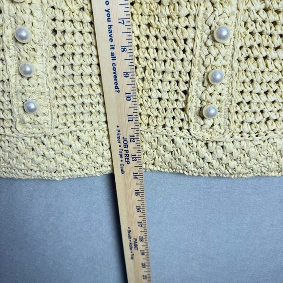 BTB Los Angeles Lisbeth Raffia Tote Unlined Pearl Detail - Picture 11 of 11